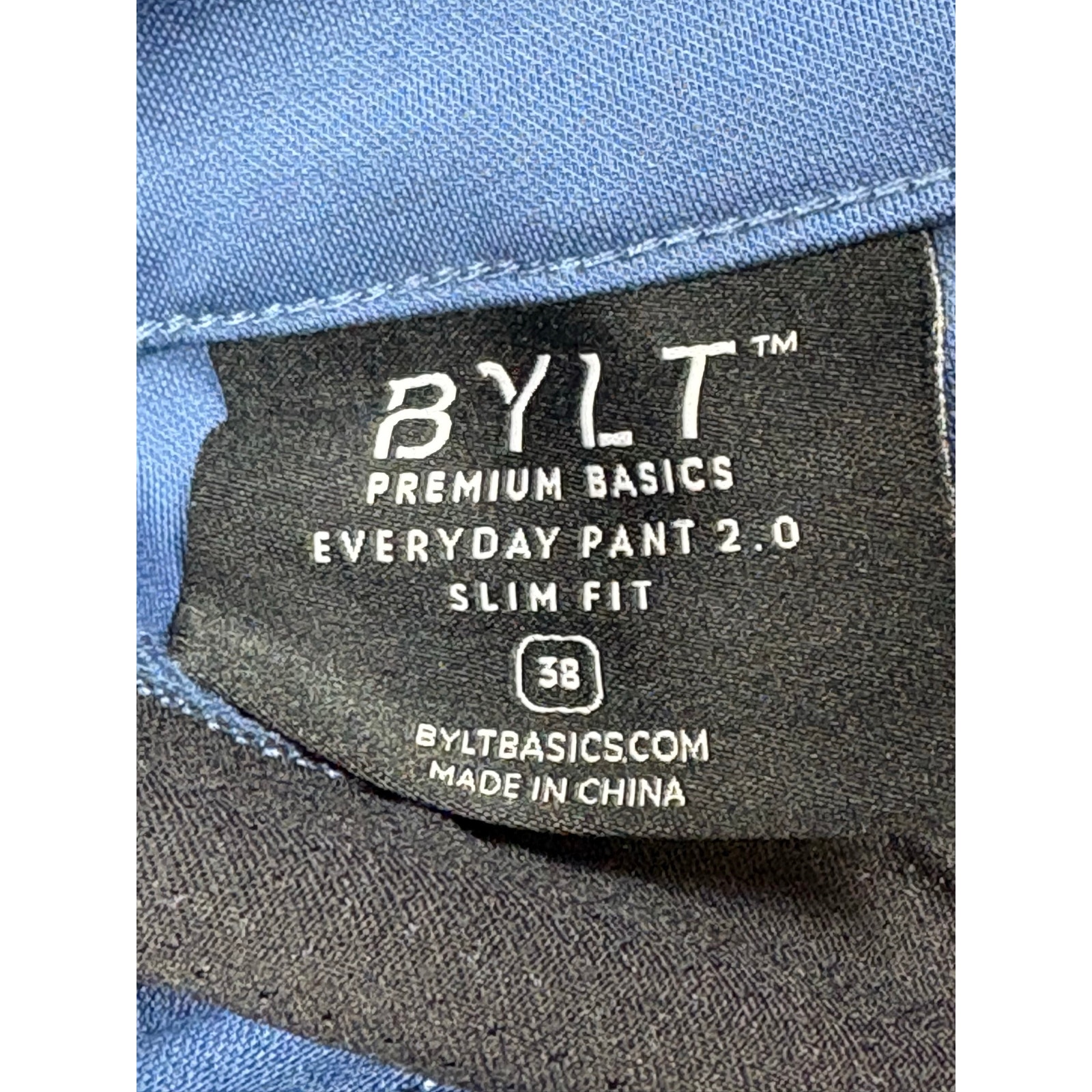 Nwt Bylt Basics Everyday 2.0 Pants Men’s 38 Light Navy Blue Wrinkle Resistant — image 6 of 8